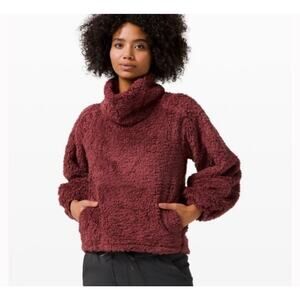 Lululemon Warmth Restore Long Pullover Size M/L Fleece Heavyweight Red/ Maroon